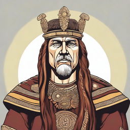 Create an illustration of a Baltic high chieftain in a comic book style