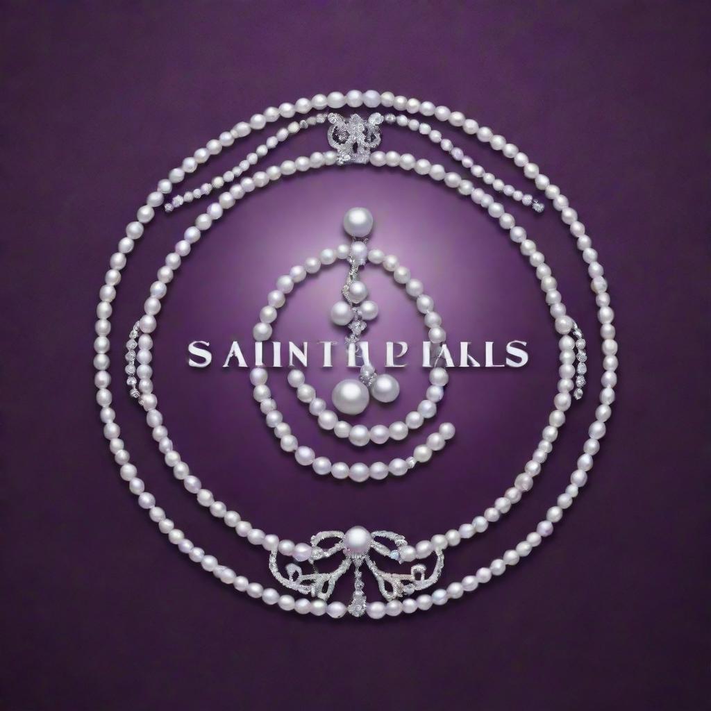 A striking logo for 'SAINATH PEARLS WORLD', featuring lustrous pearls design elements on a rich purple background.