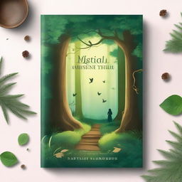 Create a captivating book cover with an enchanting forest scene