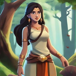 Create a video game poster titled 'Lasting with Ananya'