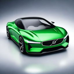 A sporty Volvo supercar featuring triangle cut lines, a round and sleek fender, and LED headlights