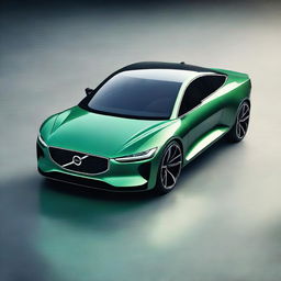 A sporty Volvo supercar featuring triangle cut lines, a round and sleek fender, and LED headlights