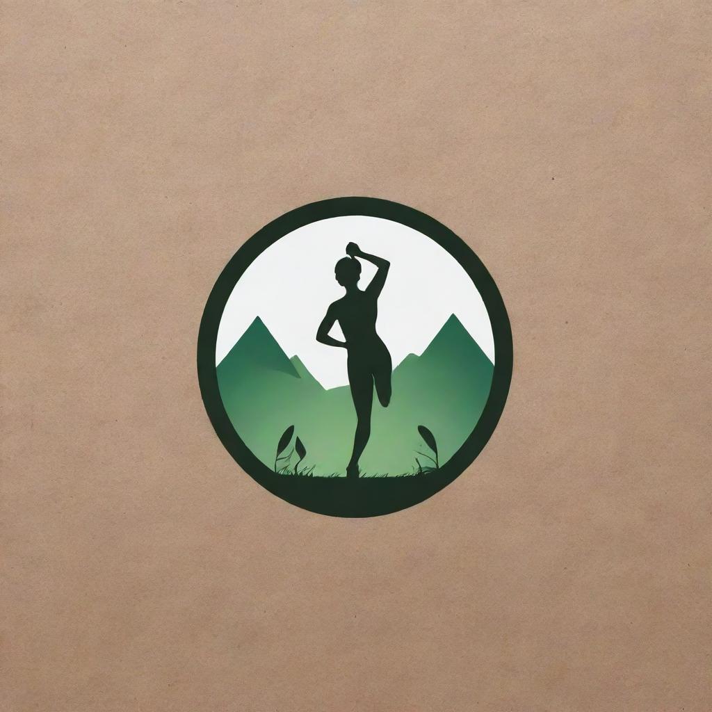 Design a company logo that aesthetically fuses nature and fitness clothing elements.