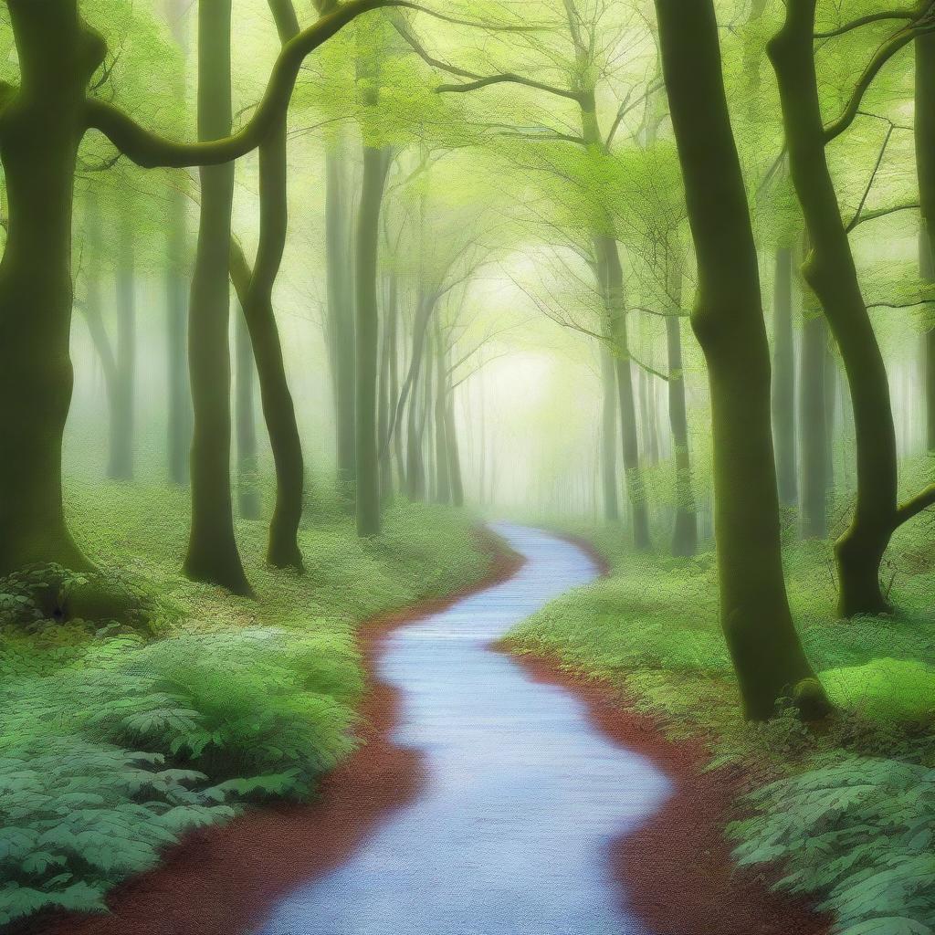 A background image of a winding path through a dense forest, symbolizing the journey of self-discovery