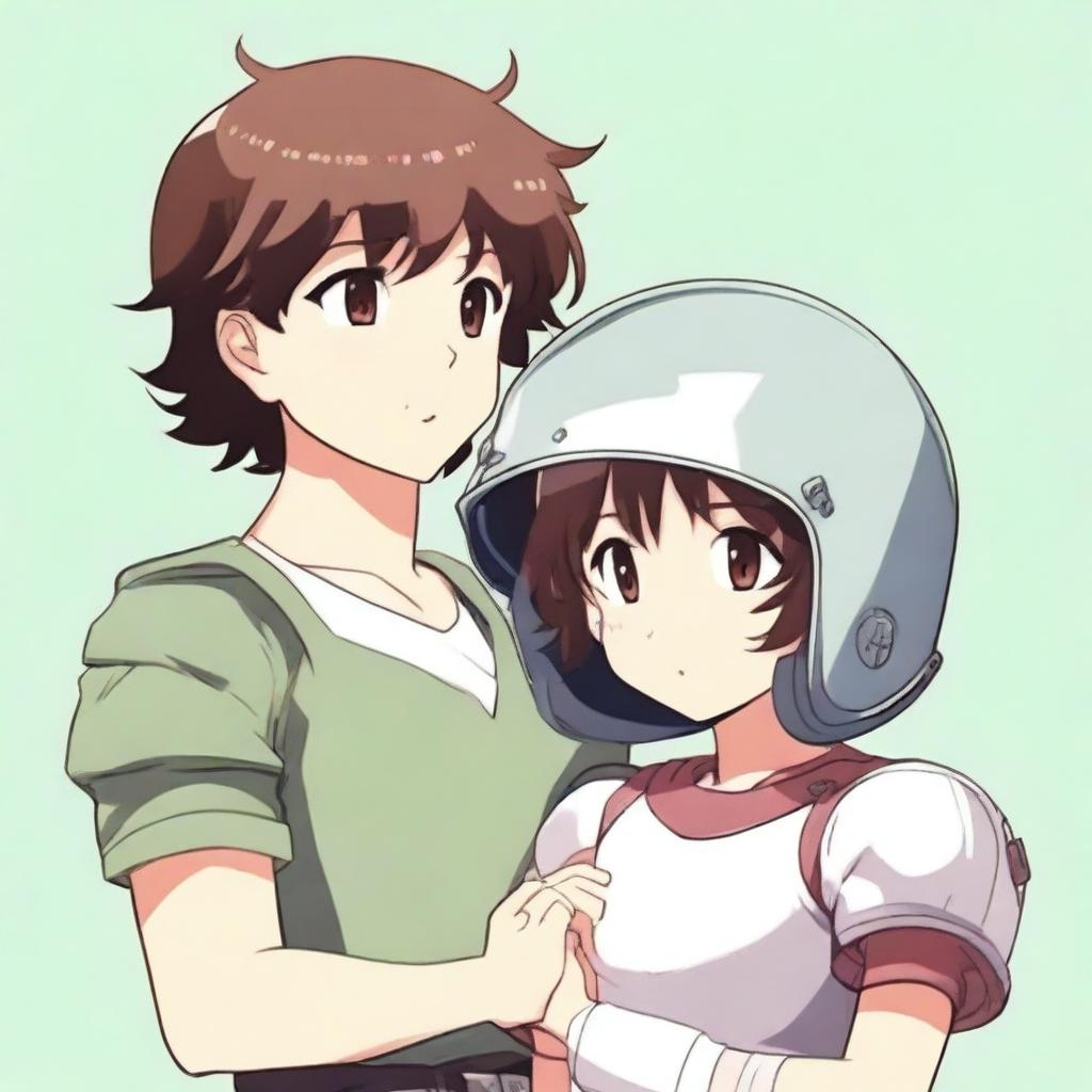 A boy with short dark brown hair and a girl with paleish hair down to her chest are holding hands