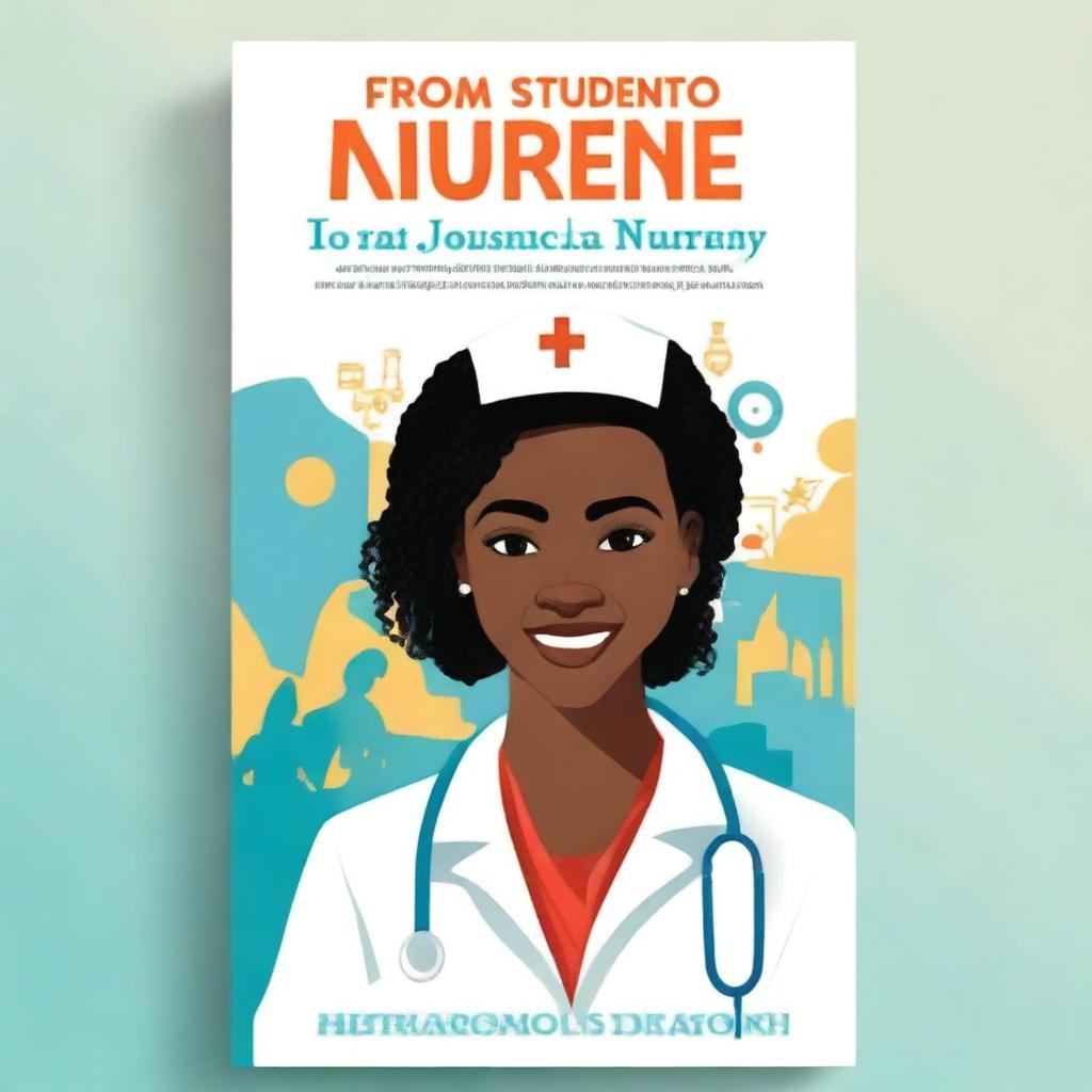 Design a book cover for the title 'From Student to Nurse: A Transformative Journey' by Miracle Daniel, in English