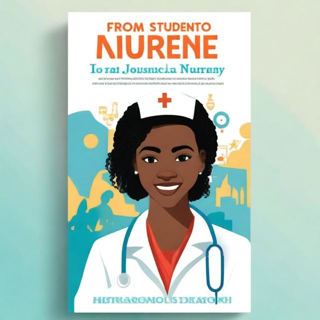 Design a book cover for the title 'From Student to Nurse: A Transformative Journey' by Miracle Daniel, in English