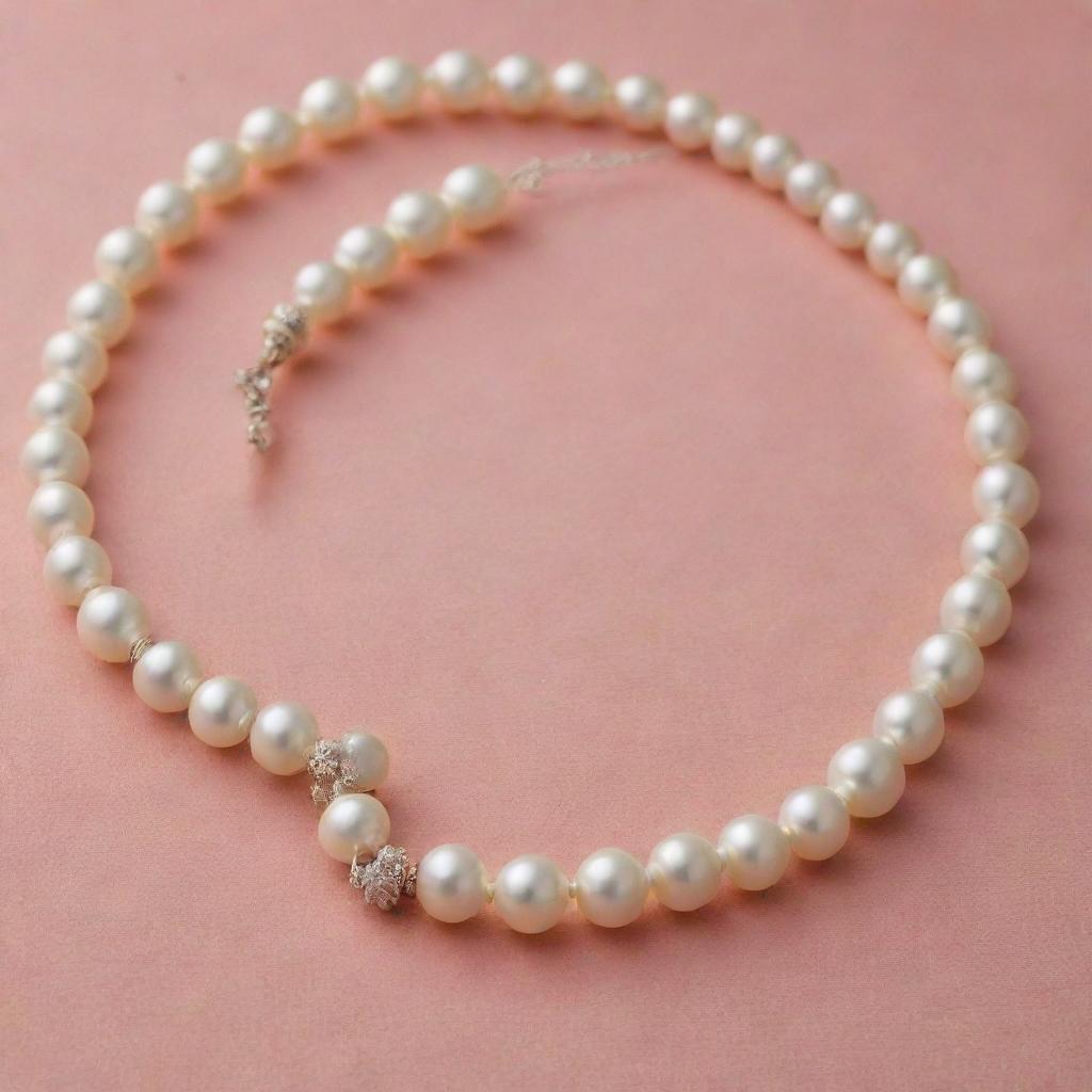 'SAINATH PEARLS WORLD' inscribed meticulously with a string of radiant pearls.