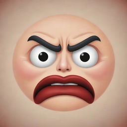 Expressive emoticon illustrating intense anger with furrowed brows, cynically curled lip and red cheeks.