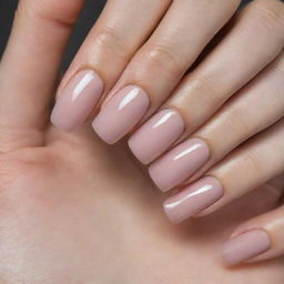 World record-setting long nails with a square cut, maintaining an elegant simplicity, perfectly filed, and glossed with a clear polish.