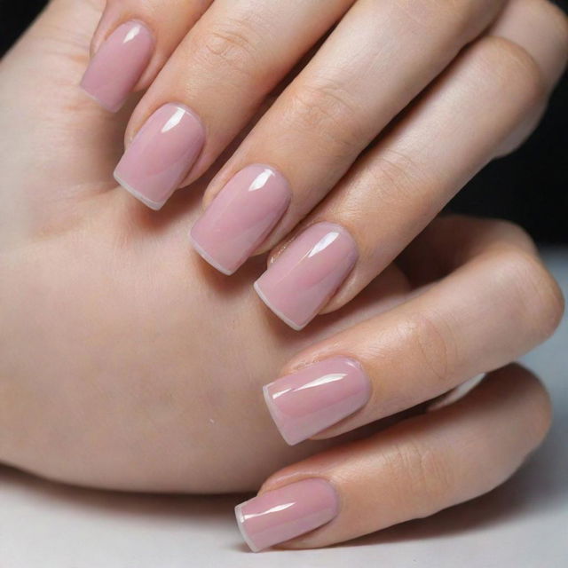 World record-setting long nails with a square cut, maintaining an elegant simplicity, perfectly filed, and glossed with a clear polish.