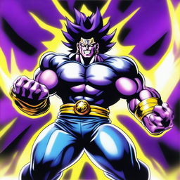 Star Platinum, the powerful Stand from JoJo's Bizarre Adventure, depicted in an action pose with its muscular build, distinctive star-shaped mark on its forehead, and intense expression