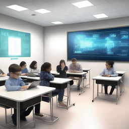 A modern classroom in the era of society 5