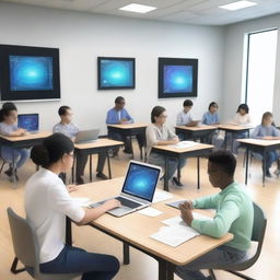 A modern classroom in the era of society 5