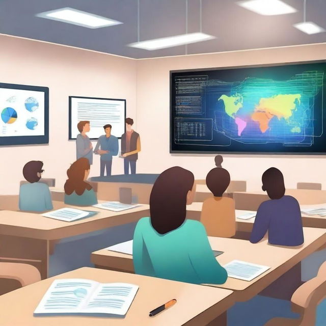 A modern classroom in the era of society 5