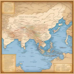 A detailed map illustrating the journey from China to Italy