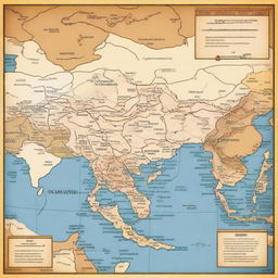 A detailed map illustrating the journey from China to Italy