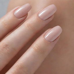 The longest, naturally grown nails of a woman, beautifully maintained and finished with a subtle sheen of clear nail polish.