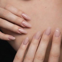 The longest recorded nails, beautifully maintained and polished with a simple, clear nail polish, preserving their natural elegance.