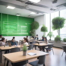 A futuristic classroom in the Era of Society 5