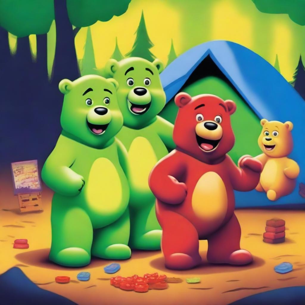 A Pixar-style movie poster titled 'The 3 Gummy Bears'