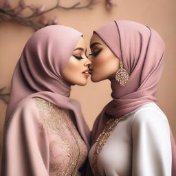 A highly realistic celebration of Hijabi style featuring elegant, confident, and beautiful women