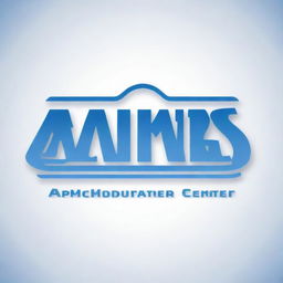 Design a logo for 'Aims Computer Center'. Incorporate a computer graphic and use a color scheme of blue and white.