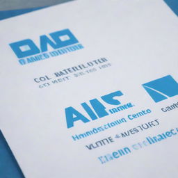 Design a logo for 'Aims Computer Center'. Incorporate a computer graphic and use a color scheme of blue and white.