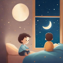 Create a warm and soothing illustration for a children's book