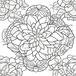 A beautifully designed aesthetic coloring page featuring intricate patterns, floral designs, and geometric shapes