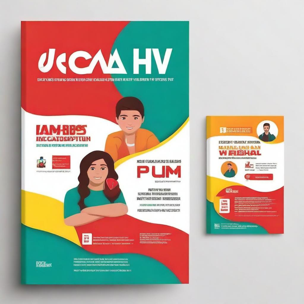 Create a book cover titled 'Basic HIV/AIDS Awareness Handout for Young People in Pakistan'