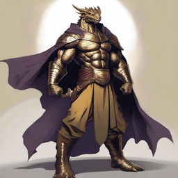 A gold Dragonborn male from Dungeons and Dragons