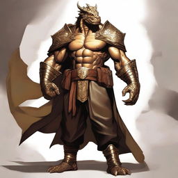 A gold Dragonborn male from Dungeons and Dragons