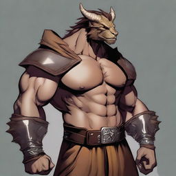 A muscular male Dragonborn from Dungeons and Dragons