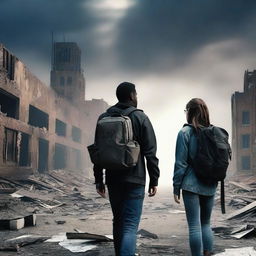 Two college students navigating an apocalyptic world