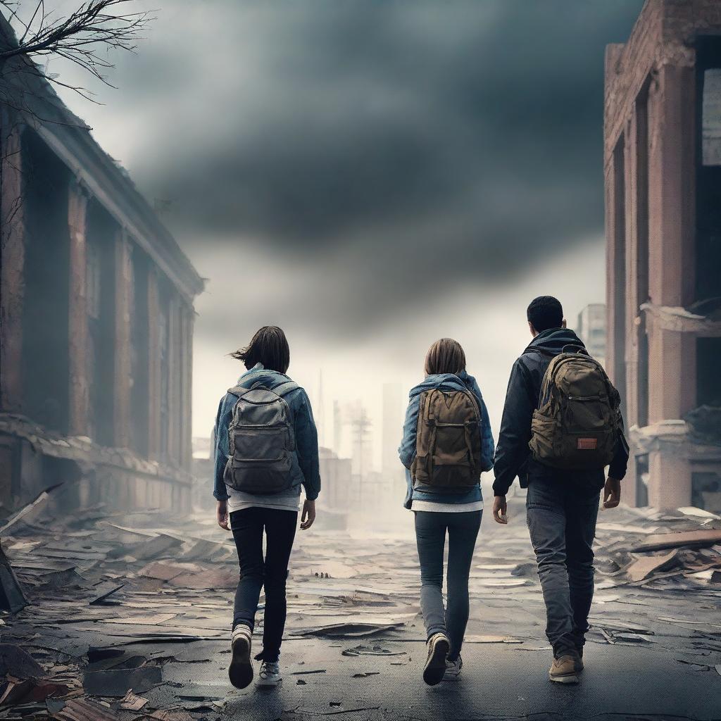 Two college students navigating an apocalyptic world