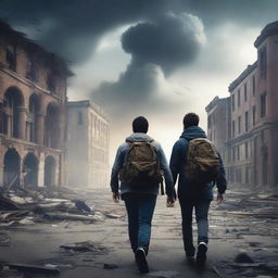 Two college students navigating an apocalyptic world