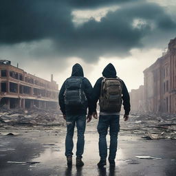 Two college students navigating an apocalyptic world