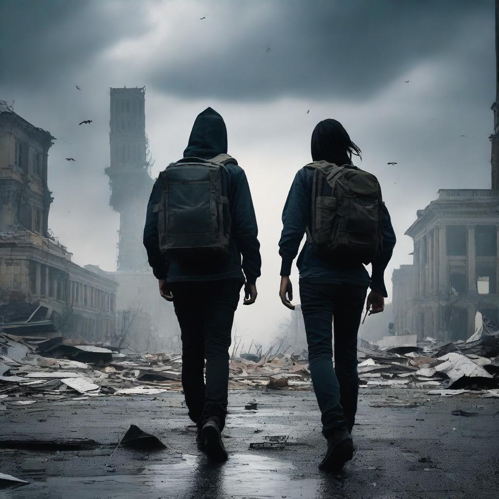 Two college students navigating an apocalyptic world