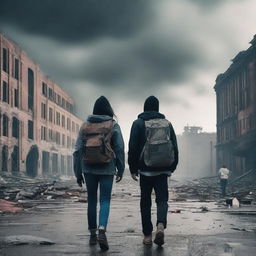 Two college students navigating an apocalyptic world