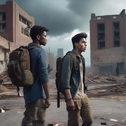 Two college students navigating an apocalyptic world filled with zombies