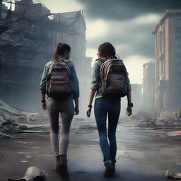 Two college students navigating an apocalyptic world filled with zombies