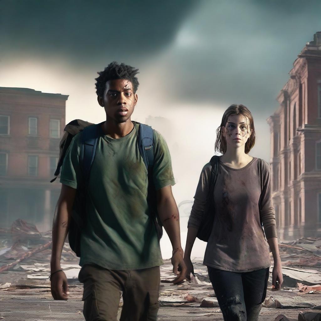 Two college students navigating an apocalyptic world filled with zombies