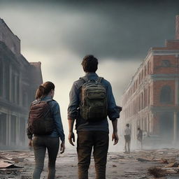 Two college students navigating an apocalyptic world filled with zombies