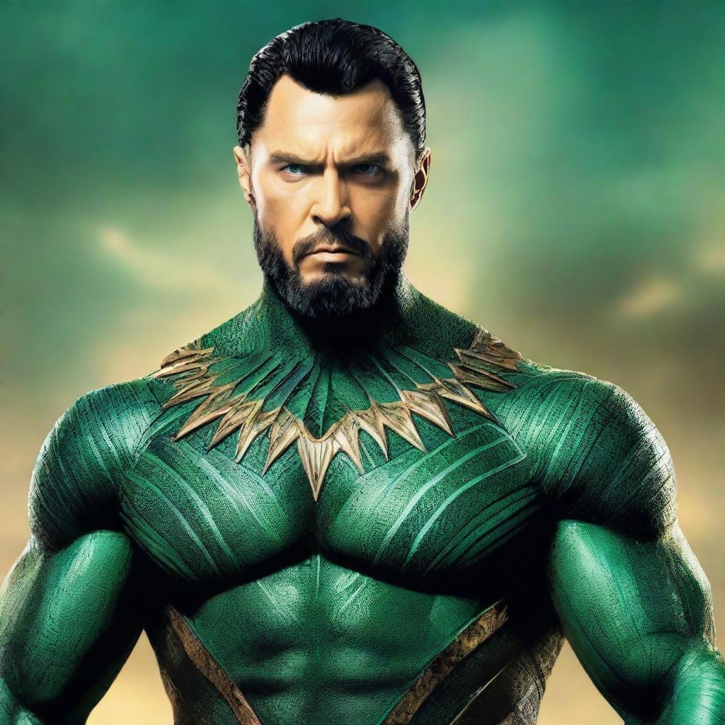 A detailed portrait of Namor from Black Panther