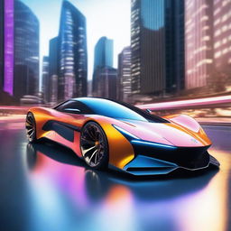 A sleek, futuristic sports car designed with advanced technology, resembling a Formula 1 racing car