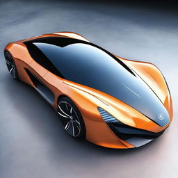 A sleek, futuristic sports car designed with advanced technology, resembling a mix between a Formula 1 racing car, a Tron bike, and elements from Avatar