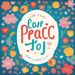 Create an eye-catching book cover for a best-selling book titled 'Love Peace and Joy'