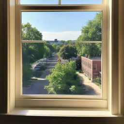 A view from a window overlooking the city of Maplewood