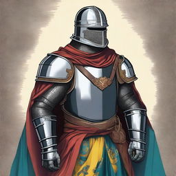 An illustration of a Baltic traveling knight wearing imposing armor